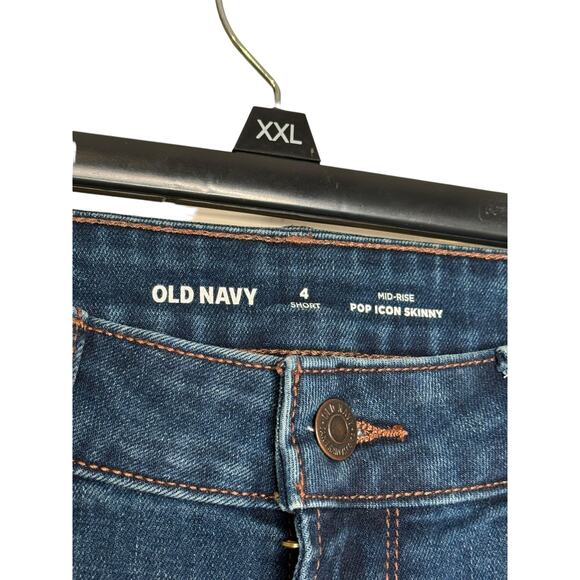 Old Navy Women's Jeans Mid-Rise Pop Icon Skinny Denim Stretch Dark Blue Size 4 - Picture 5 of 10